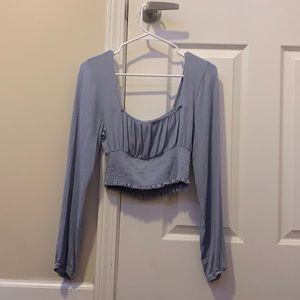 cropped long sleeve shirt